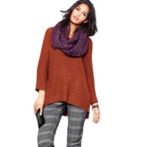 Garnet Hill Black Lambswool Angora Rabbit Hair Zipper Side Knit Pullover Sweater